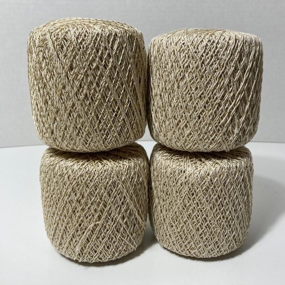 8 Aunt Lydia's Metallic Crochet Thread Natural - Picture 2 of 8